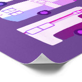 STRASSENVERKEHR! Campervan vanlife RV Trailer Lila Poster (Ecke)