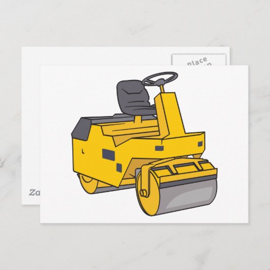 Straßenwalze Postkarte (Vorne/Hinten)