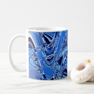 Straßenwellen in blau kaffeetasse