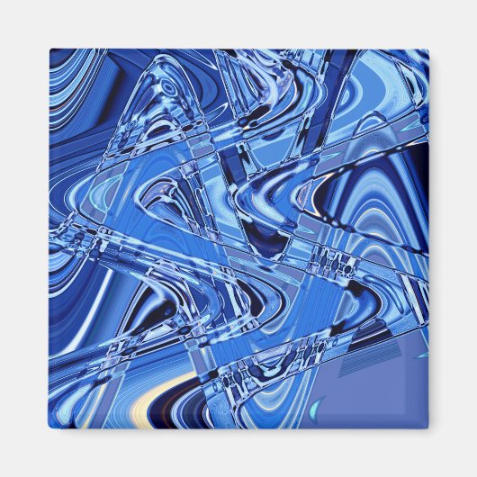 Straßenwellen in blau magnet (Vorne)