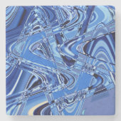 Straßenwellen in blau steinuntersetzer (Vorderseite)