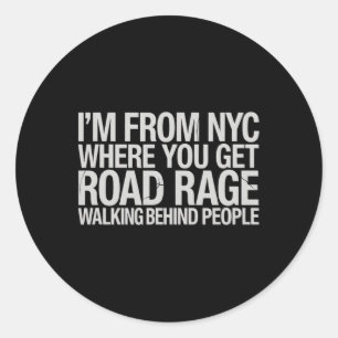 Straßenwut in NYC – Fußgänger Edition  Runder Aufkleber