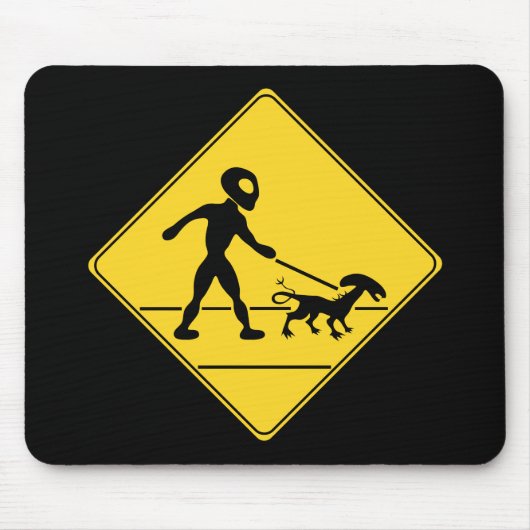 Straßenzeichen - Alien überqueren Mousepad (Vorne)