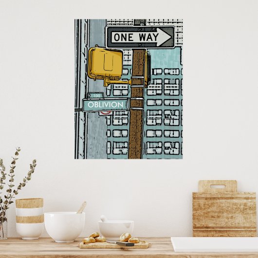 Straßenzeichen Poster (Küche)