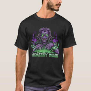 Strategie gewinnt Alien Gamer T - Shirt Sci-Fi S