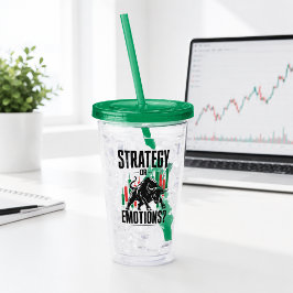 Strategie oder Emotionen Bull Trading-Mindset-Desi Acryltrinkbecher
