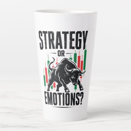 Strategie oder Emotionen Bull Trading-Mindset-Desi Milchtasse (Vorderseite)