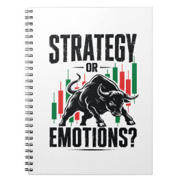 Strategie oder Emotionen Bull Trading Mindset Desi Notizblock