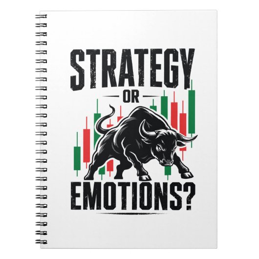 Strategie oder Emotionen Bull Trading Mindset Desi Notizblock (Vorderseite)