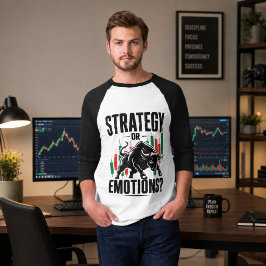 Strategie oder Emotionen Bull Trading-Mindset-Desi T-Shirt