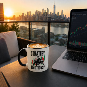 Strategie oder Emotionen Bull Trading-Mindset-Desi Tasse