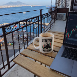 Strategie oder Emotionen Bull Trading-Mindset-Desi Tasse