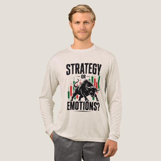 Strategie oder Emotionen Bull Trading Mindset Desi Tri-Blend Shirt (Volle Vorderseite)