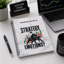 Strategie oder Emotions Trading Mindset Marmor Des Notizblock
