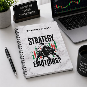 Strategie oder Emotions Trading Mindset Marmor Des Notizblock