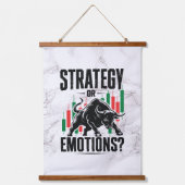 Strategie oder Emotions Trading Mindset Marmor Des Wandteppich Mit Holzrahmen (Vorderseite)