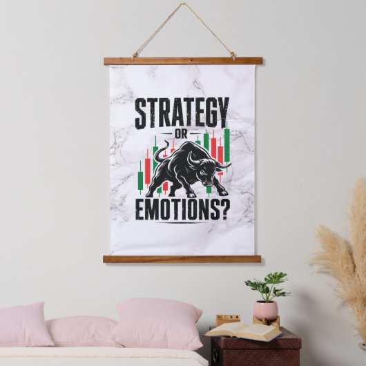 Strategie oder Emotions Trading Mindset Marmor Des Wandteppich Mit Holzrahmen (Schlafzimmer)