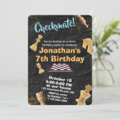 Strategie Schach Geburtstag Einladung Spaß Spiel N (Stehend Vorderseite)