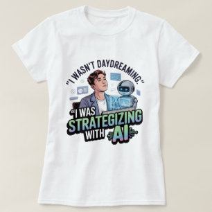 Strategisch mit KI - Funny Daydreaming Slogan T-Shirt