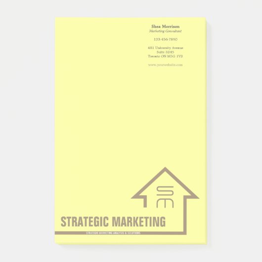 Strategische Marketing Post-it Klebezettel (Vorderseite)