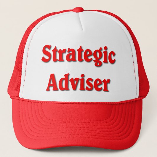 Strategischer Berater-roter Druck Polica Spaß Truckerkappe (Vorderseite)