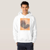 Strategischer Bewegt Schachbrettmuster-Sketch-T - Hoodie (Vorne ganz)