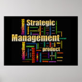 Strategisches Management Schwarz Poster (Vorne)