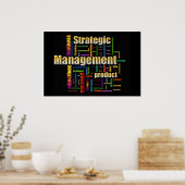 Strategisches Management Schwarz Poster (Küche)