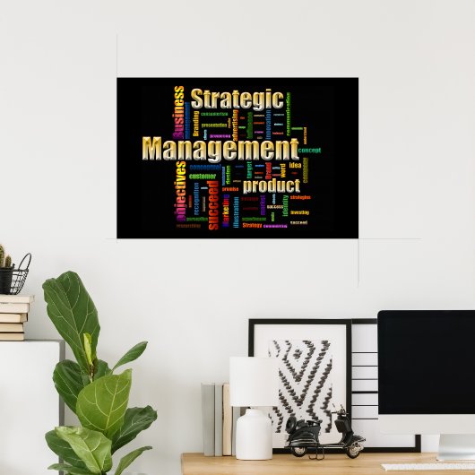Strategisches Management Schwarz Poster (Heimbüro)