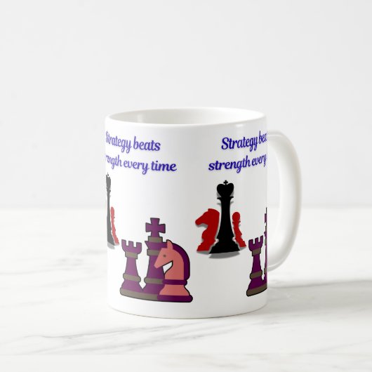 Strategy Over Strength Chess Mug Kaffeetasse (VorderseiteRechts)