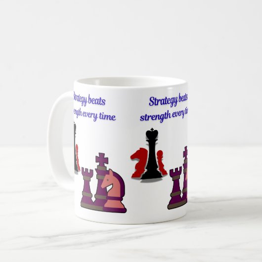 Strategy Over Strength Chess Mug Kaffeetasse (Vorderseite Links)