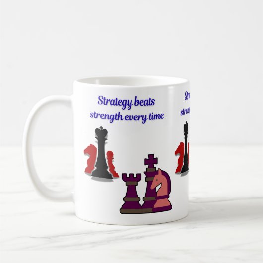 Strategy Over Strength Chess Mug Kaffeetasse (Links)