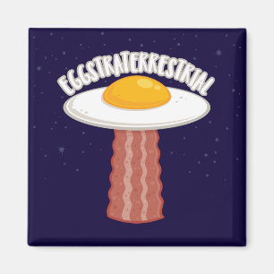 Straterrestrial mit Text Magnet