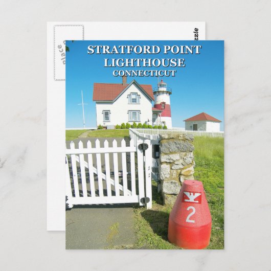 Stratford Point Lighthouse, Connecticut Postcard Postkarte (Vorne/Hinten)