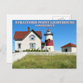 Stratford Point Lighthouse, Connecticut Postcard Postkarte (Vorne/Hinten)