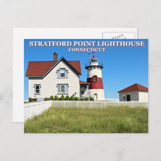 Stratford Point Lighthouse, Connecticut Postcard Postkarte (Vorne/Hinten)