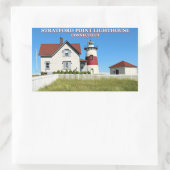Stratford Point Lighthouse, Connecticut Rechteckiger Aufkleber (Tasche)