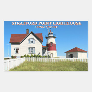 Stratford Point Lighthouse, Connecticut Rechteckiger Aufkleber