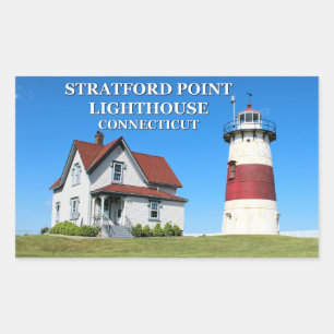 Stratford Point Lighthouse, Connecticut Rechteckiger Aufkleber