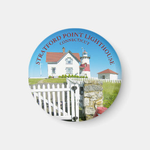 Stratford Point Lighthouse, CT Round Magnet