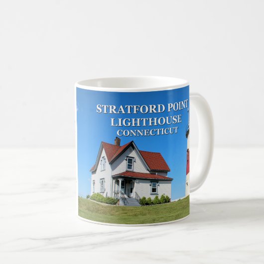 Stratford Punkt-Leuchtturm, Connecticut-Tasse Kaffeetasse (VorderseiteRechts)