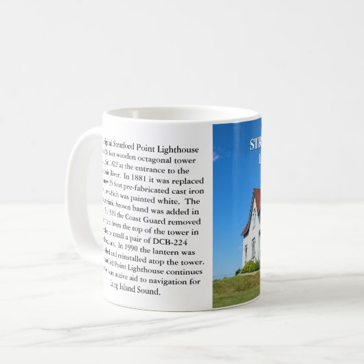 Stratford Punkt-Leuchtturm, Connecticut-Tasse Kaffeetasse (Vorderseite Links)