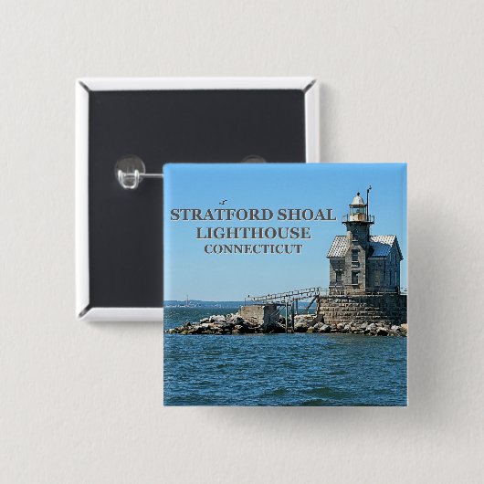 Stratford Shoal Lighthouse, Connecticut Button (Vorne & Hinten)
