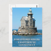 Stratford Shoal Lighthouse, Connecticut Postcard Postkarte (Vorne/Hinten)
