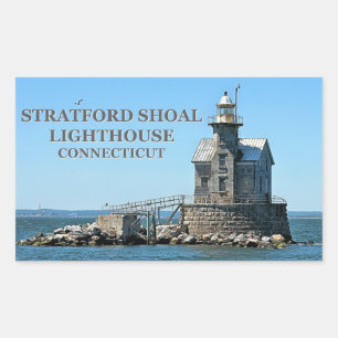 Stratford Shoal Lighthouse, Connecticut Rechteckiger Aufkleber