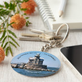 Stratford Shoal Lighthouse CT Round Keyring Schlüsselanhänger (Seite)