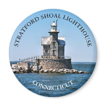 Stratford Shoal Lighthouse CT Round Magnet