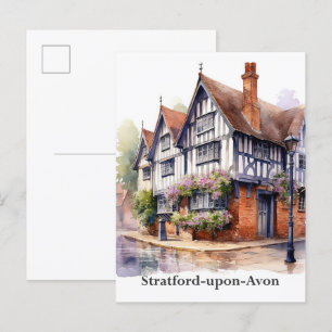Stratford über Avon Watercolor Painting Travel Postkarte