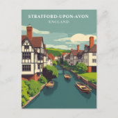 Stratford-upon-Avon, England Vintag Postkarte (Vorderseite)