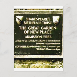 Stratford-upon-Avon Shakespeares Geburt Gibney Postkarte